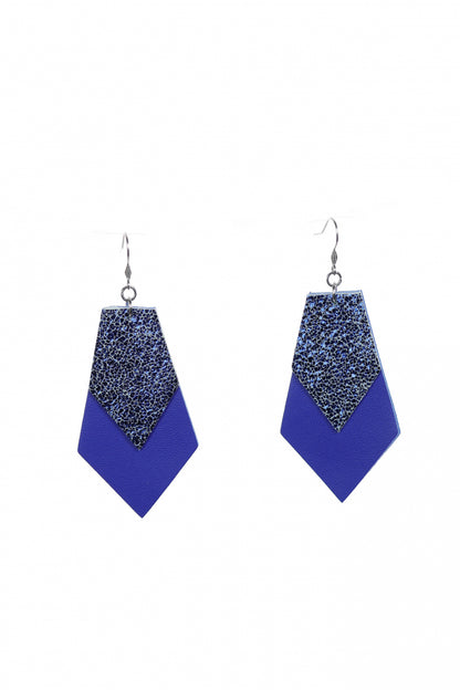 Cercei geometrici - Albastru + Albastru metalizat