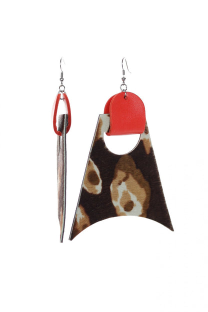 Cercei geometrici - Animal print