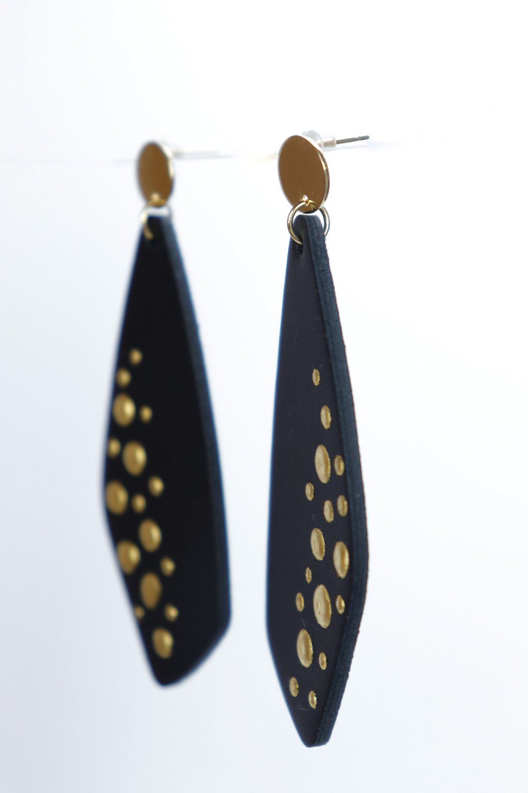 Geometric Earrings with Gold Leaf