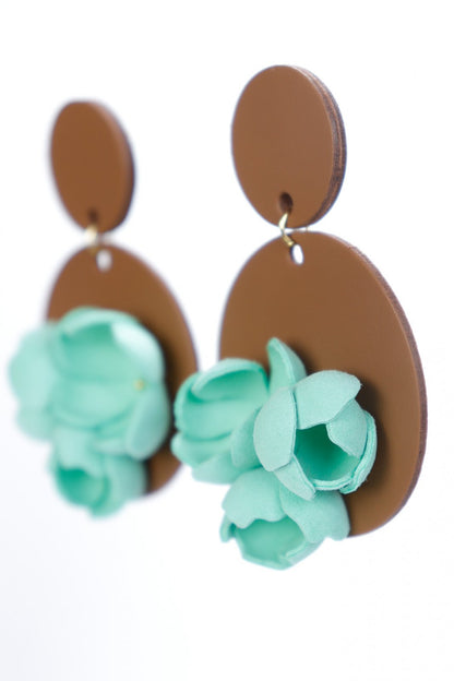 Cercei Geometrici cu model floral