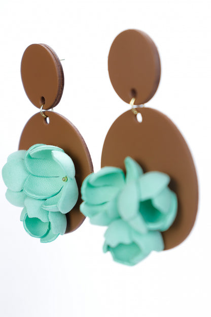 Cercei Geometrici cu model floral