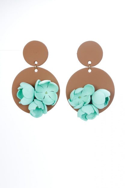 Cercei Geometrici cu model floral