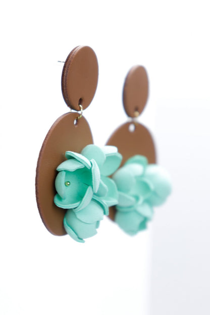 Cercei Geometrici cu model floral