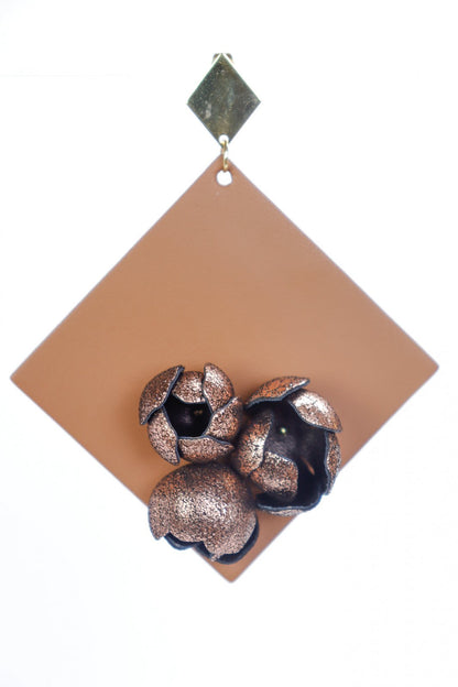 Cercei Geometrici cu model floral