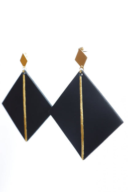 Cercei Geometrici cu foita de aur