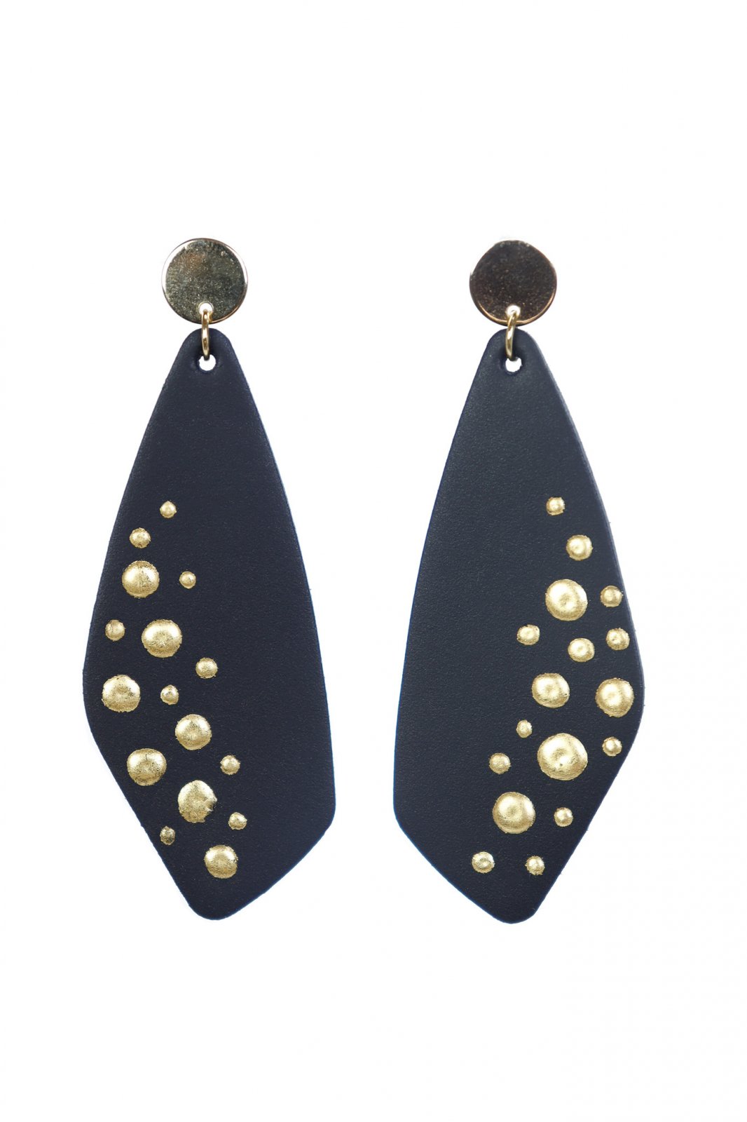 Geometric Earrings with Gold Leaf