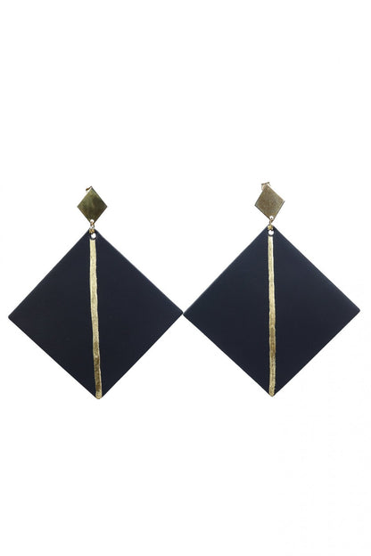 Cercei Geometrici cu foita de aur