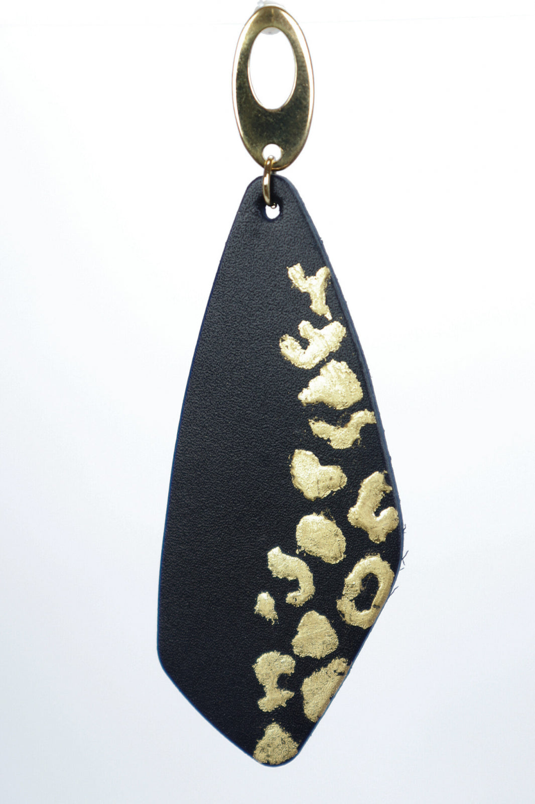 Geometric Earrings with Gold Leaf