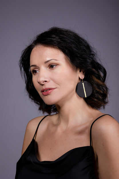 Cercei Geometrici cu foita de aur