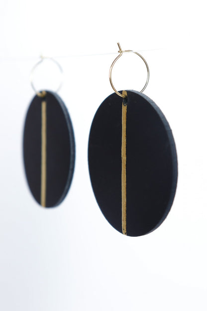 Cercei Geometrici cu foita de aur