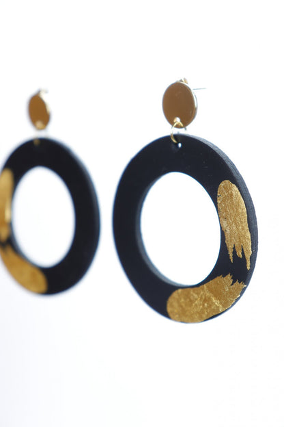 Cercei Geometrici cu foita de aur