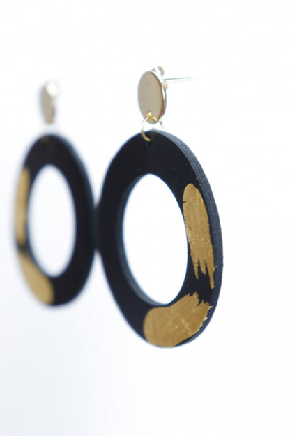 Cercei Geometrici cu foita de aur