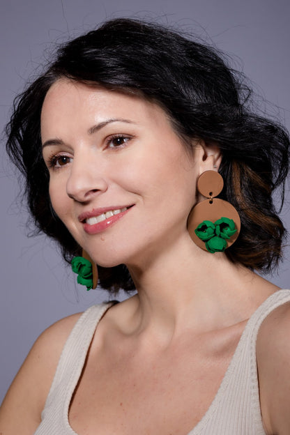 Cercei Geometrici cu model floral