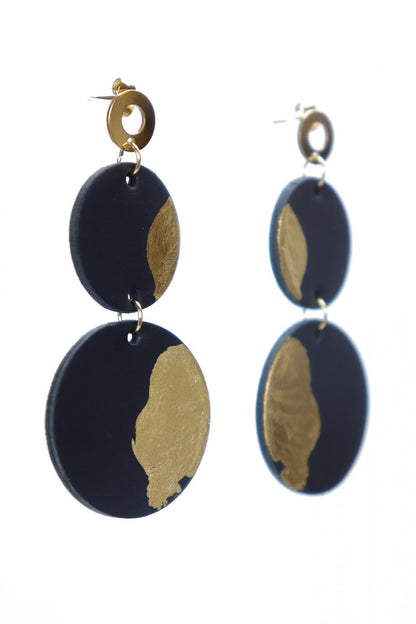 Cercei Geometrici cu foita de aur