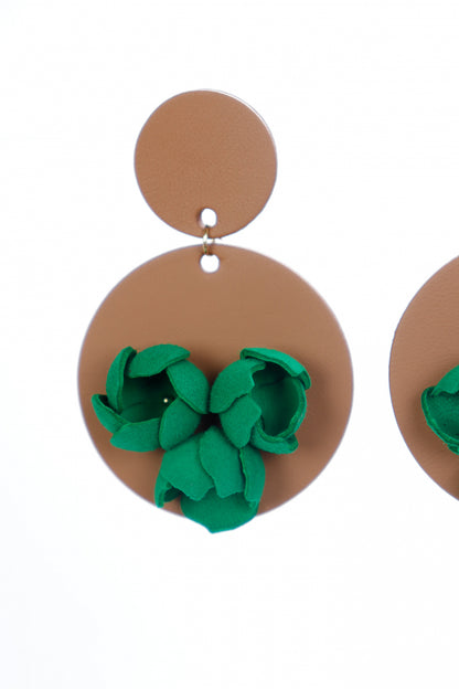 Cercei Geometrici cu model floral