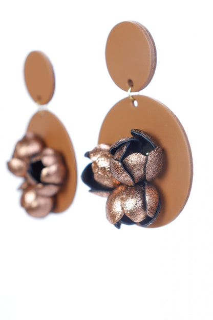 Cercei Geometrici cu model floral