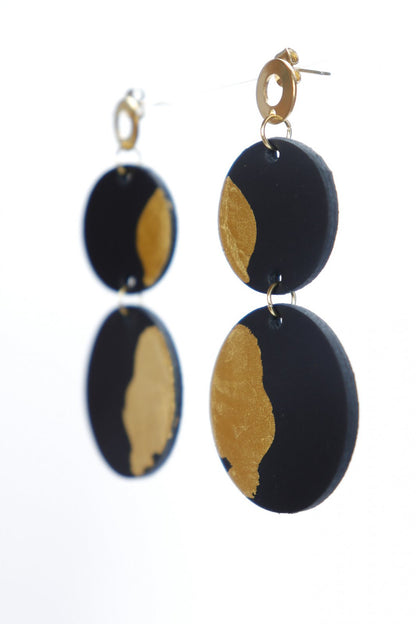 Cercei Geometrici cu foita de aur