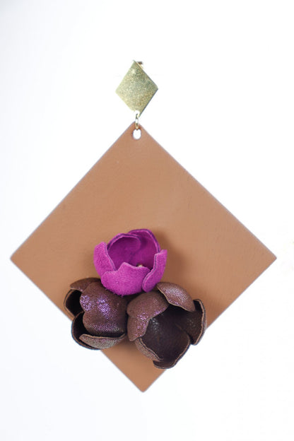 Cercei Geometrici cu model floral