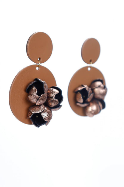 Cercei Geometrici cu model floral