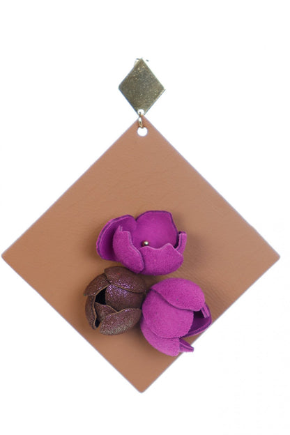 Cercei Geometrici cu model floral