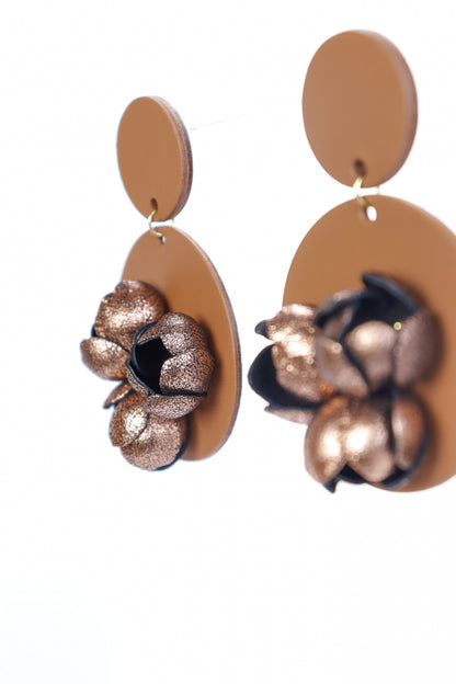 Cercei Geometrici cu model floral