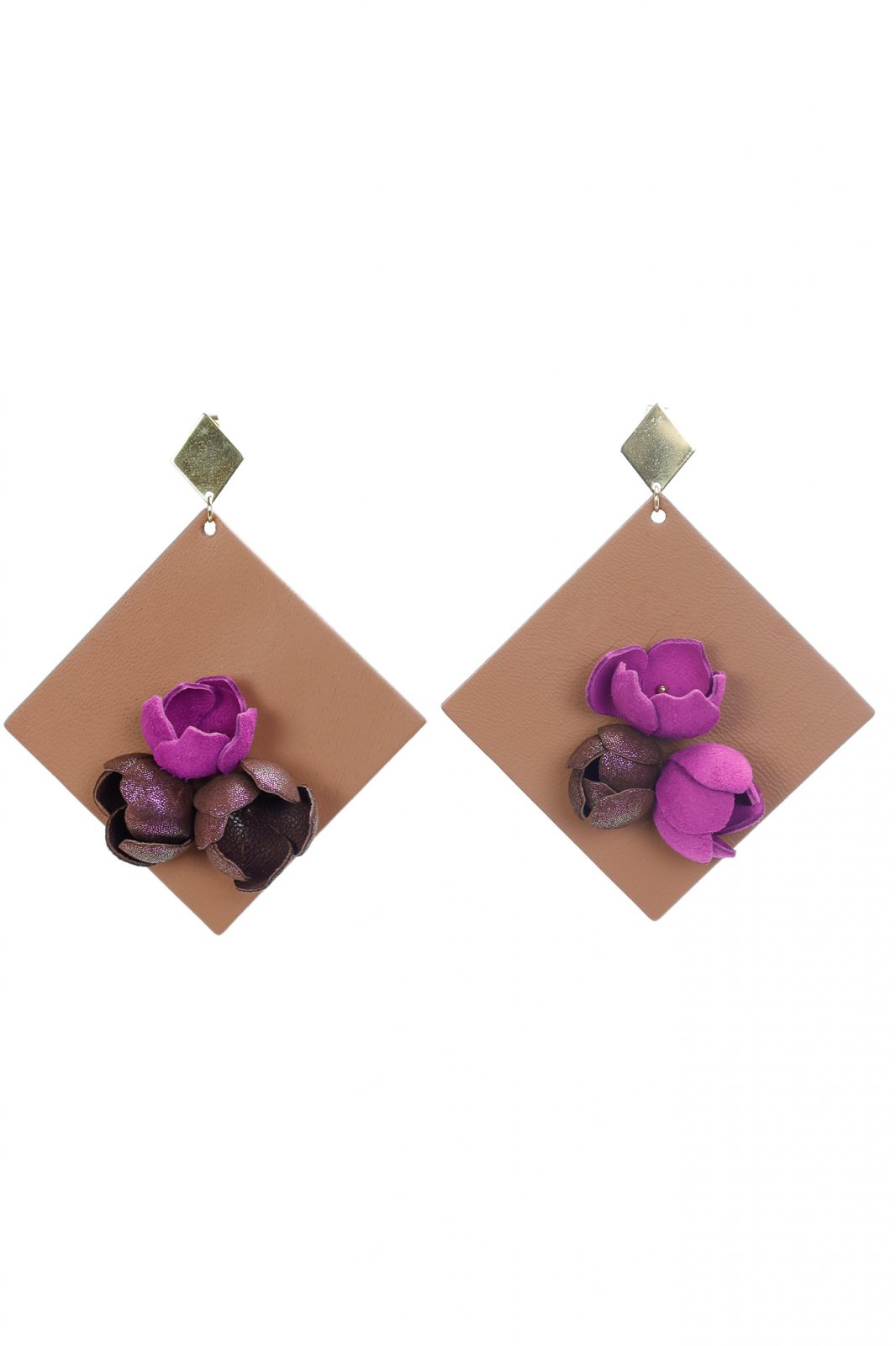 Cercei Geometrici cu model floral