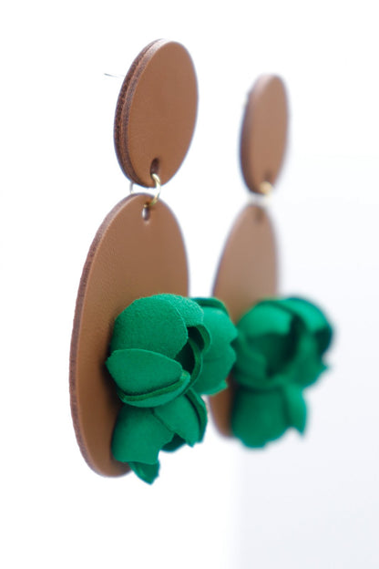 Cercei Geometrici cu model floral