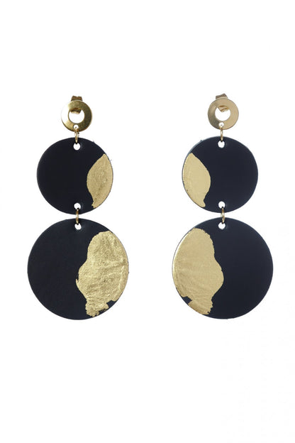 Cercei Geometrici cu foita de aur