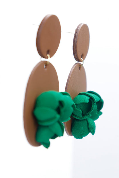 Cercei Geometrici cu model floral