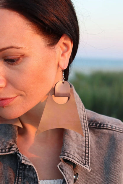 Cercei Geometrici - Cupru sidefat