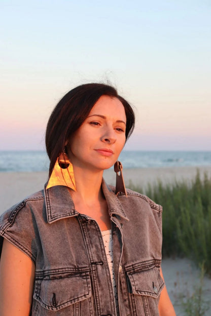 Cercei Geometrici - Cupru sidefat