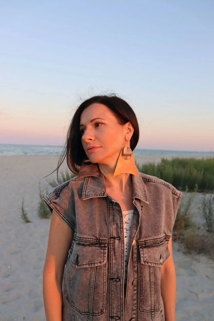 Cercei Geometrici - Cupru sidefat