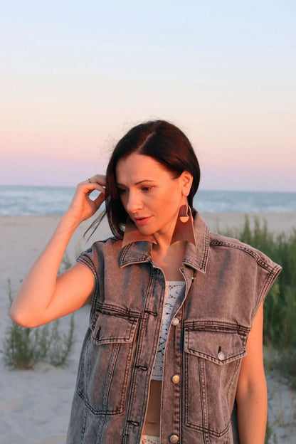 Cercei Geometrici - Cupru sidefat