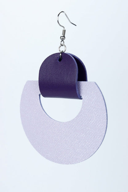 Cercei geometrici - Mov cu lila