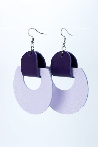 Cercei geometrici - Mov cu lila