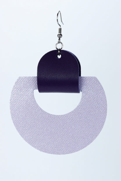 Cercei geometrici - Mov cu lila