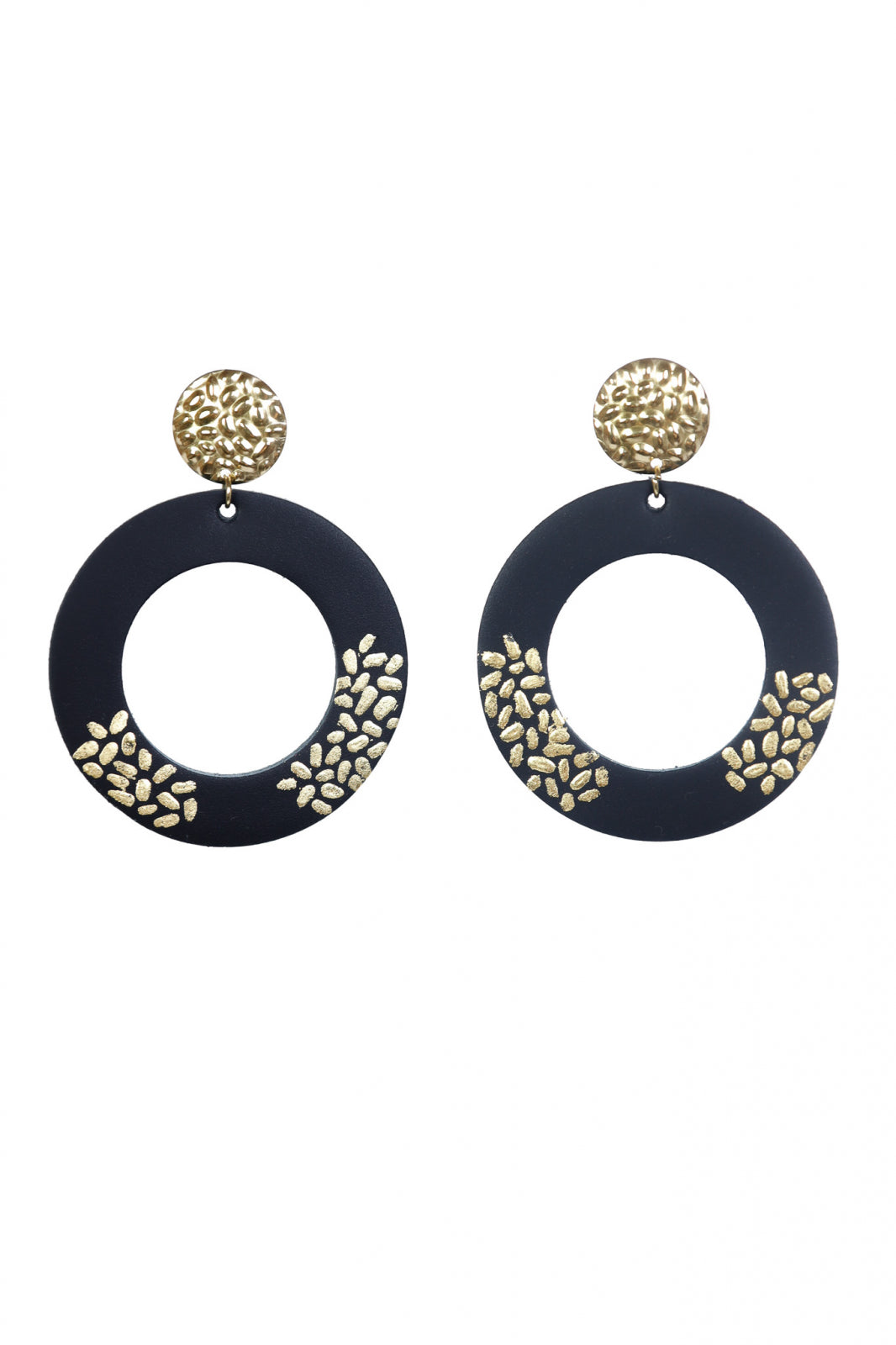 Geometric Earrings with Gold Leaf