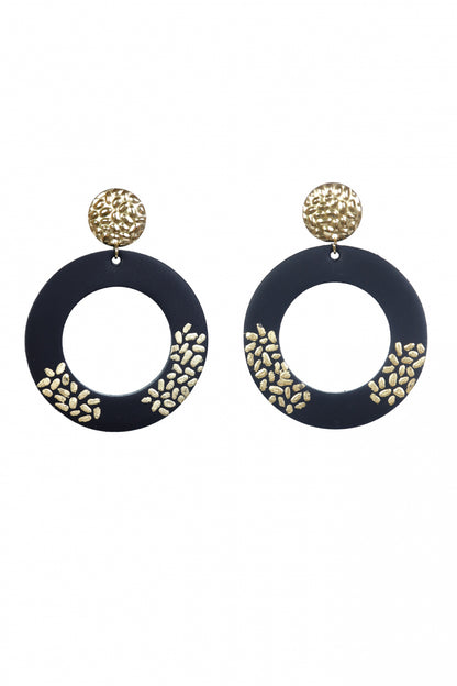 Cercei Geometrici cu foita de aur