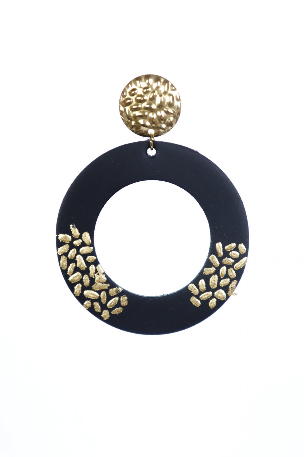 Geometric Earrings with Gold Leaf