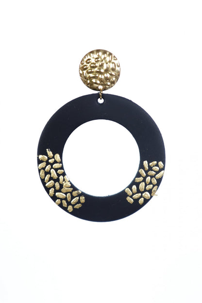 Cercei Geometrici cu foita de aur