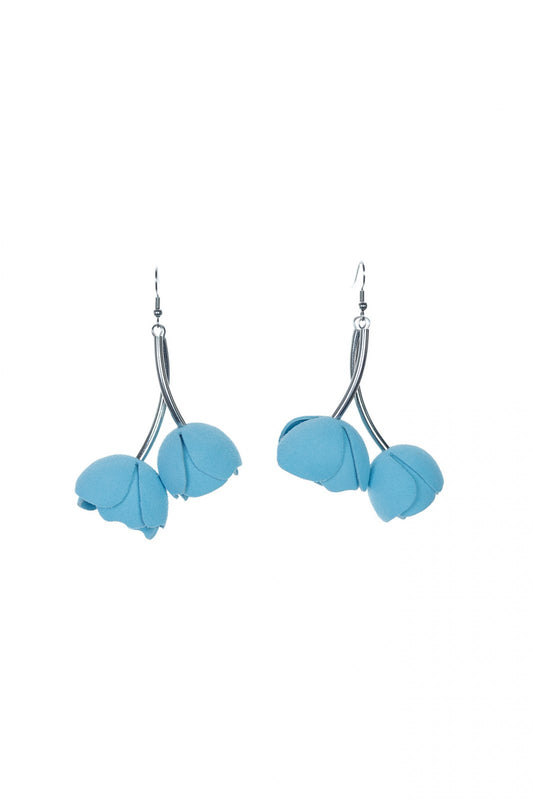 Cercei Imbratisari Florale - Baby blue