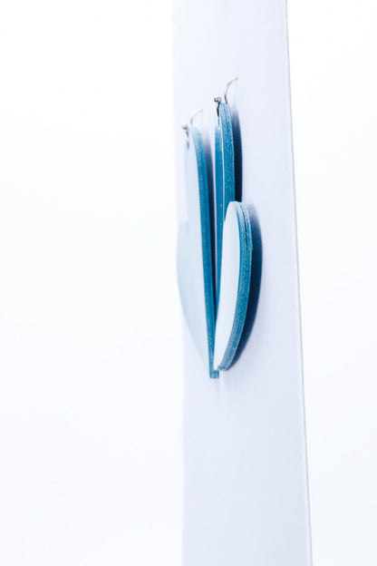 Cercei inima - Albastru lacuit