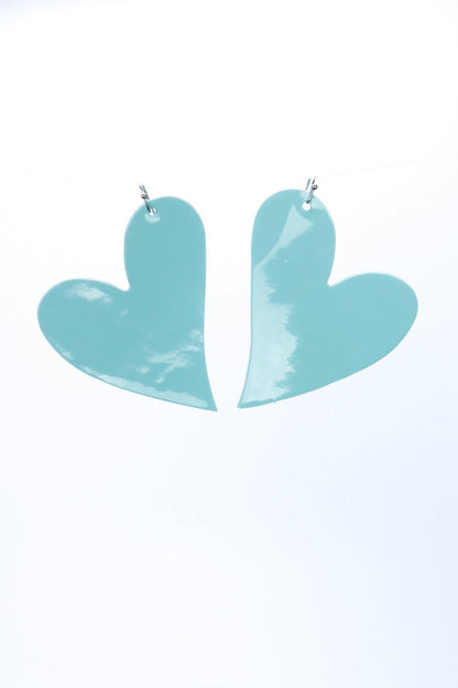 Cercei inima - Bleu lacuit