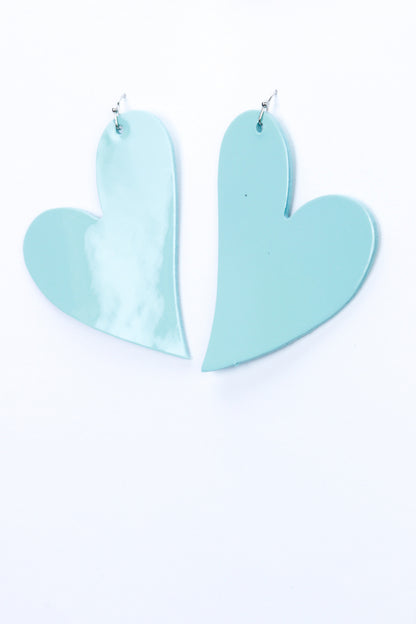 Cercei inima - Bleu lacuit