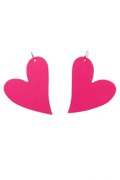 Cercei inima - Fuchsia neon