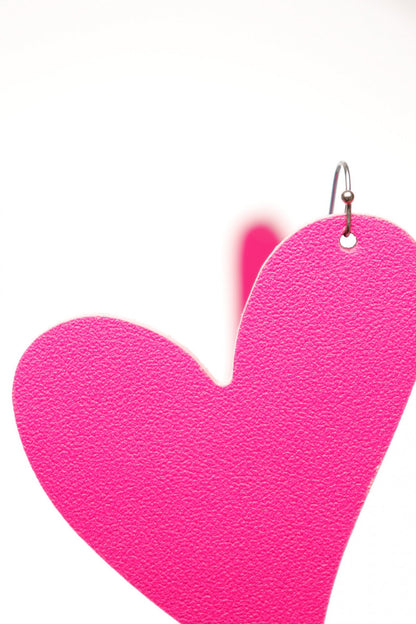 Cercei inima - Fuchsia neon