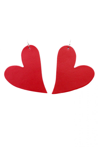 Cercei inima - Rosu mat