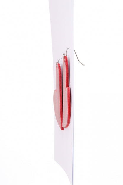 Cercei inima - Rosu mat