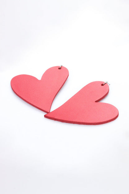 Cercei inima - Rosu sidefat