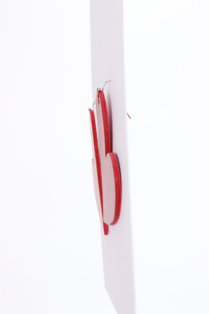 Cercei inima - Rosu sidefat